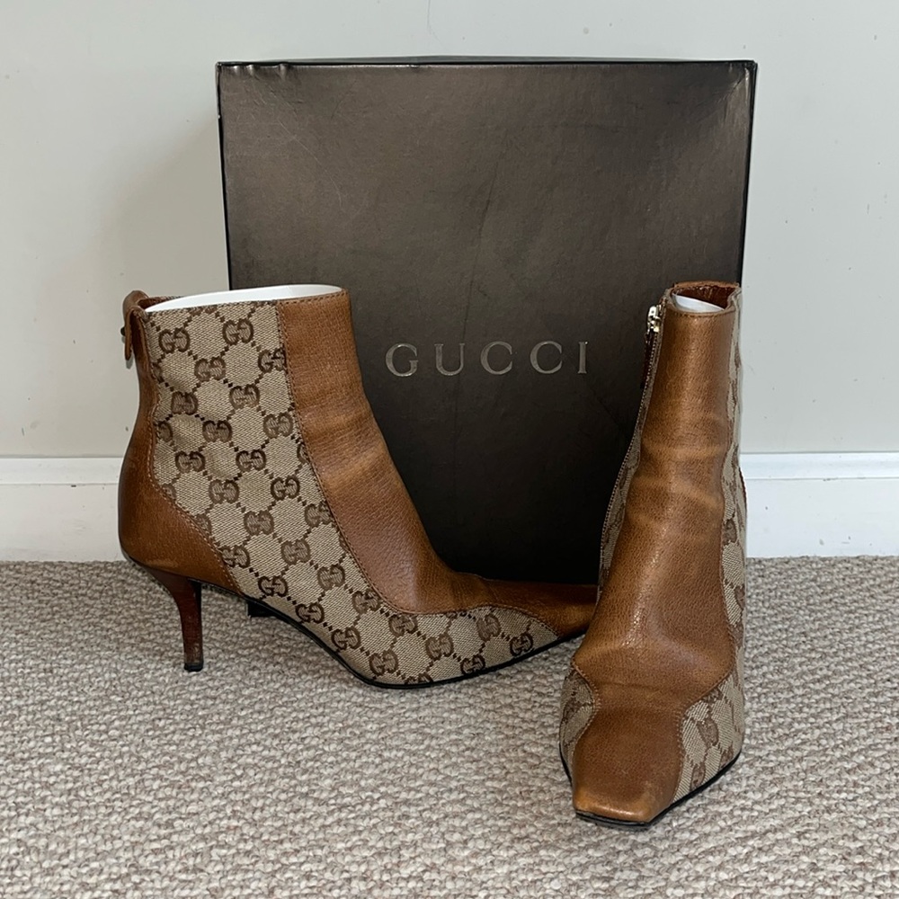 Gucci Brown Women's Ankle Boots, Size 37.5 European